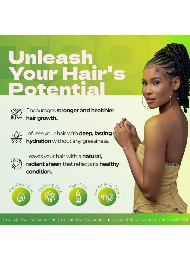 BB Bronner Brothers Tropical Roots Growth Oil, 8 Fl Oz - Image 3